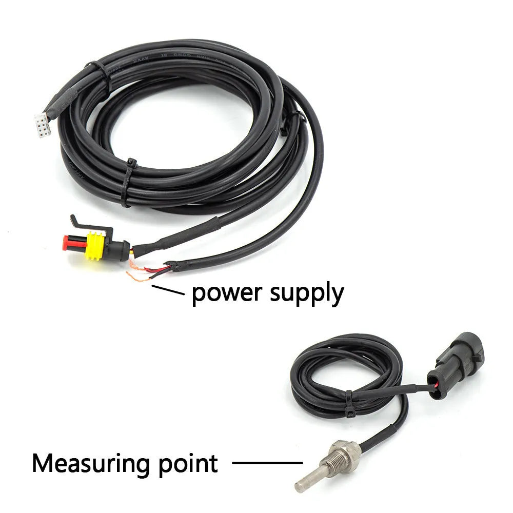 52mm ultra-thin circular red LED display measuring instrument with black plastic housing for car dashboard