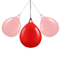 Red water-filled boxing reaction ball with hook rope for martial arts training