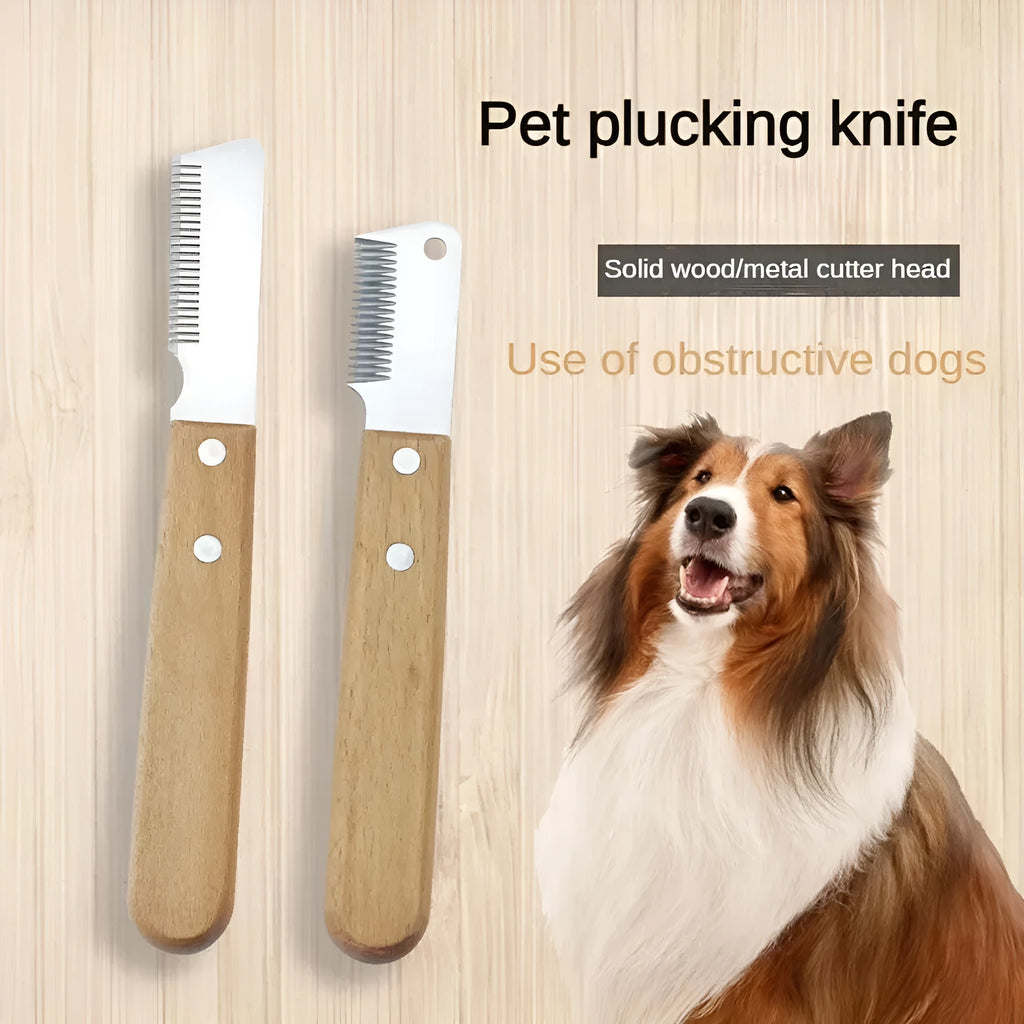 Hair plucking knife and comb dog grooming tools for terrier breeds