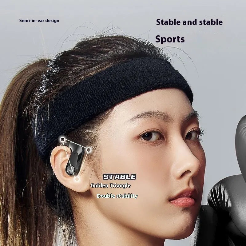 Sports running in-ear headset with ear hook design, PC ABS material, available in Black Q2S colour