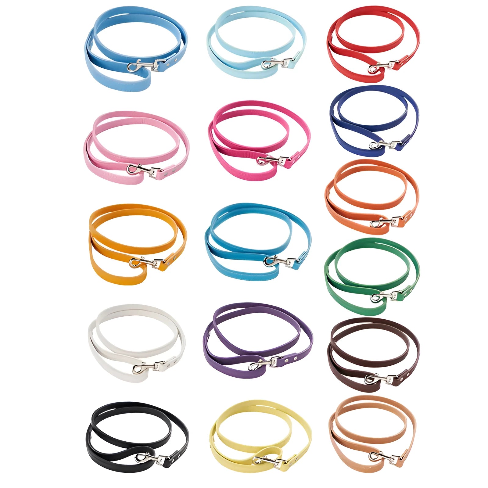 PU leather pet collar in multiple colours with buckle, for cats and small dogs