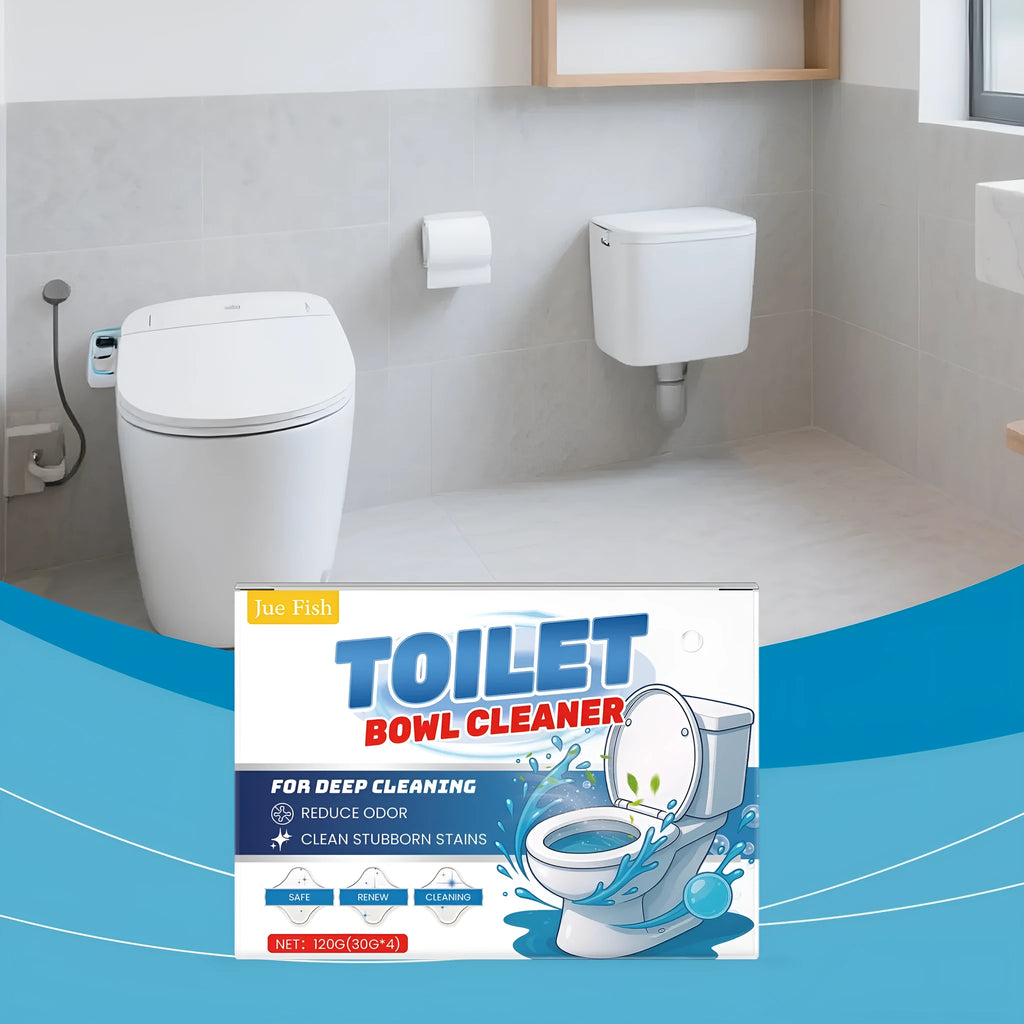 Four sachets of toilet cleaning powder for urine stain and odour removal, total 120g.