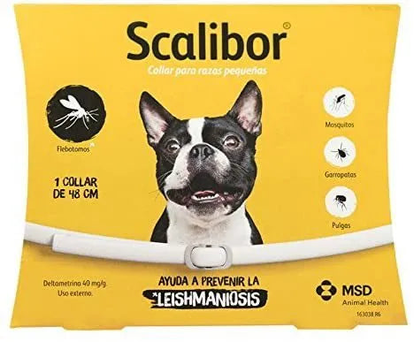 Large grey scalibor dog flea deworming collar made from mohair material for insect repellent use