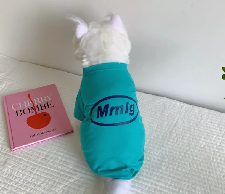 Cotton pink summer T-shirt pet clothing for dogs and cats sizes S to XL