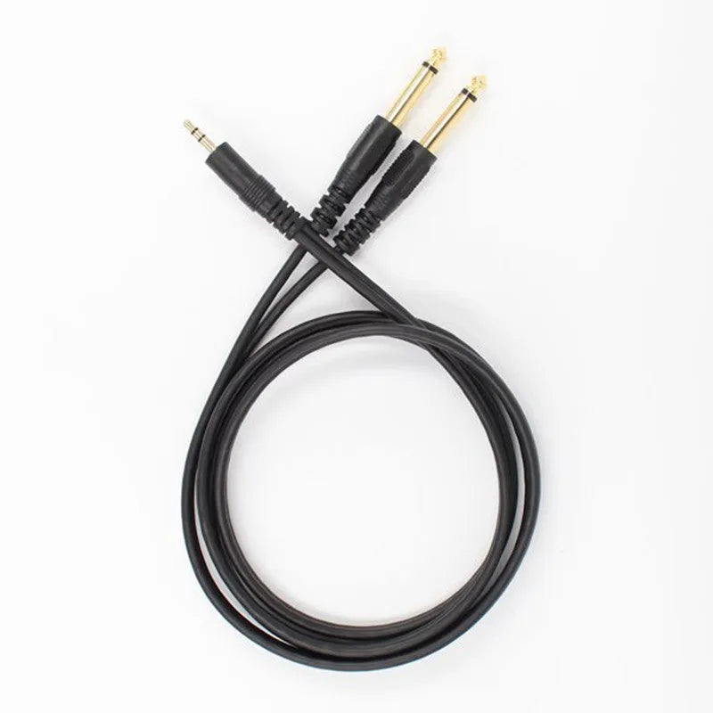 3.5mm to dual 6.5mm male audio cable in chosen length with gold-plated connectors