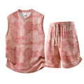Sleeveless vest and shorts two-piece casual suit in quick-drying fabric for larger sizes
