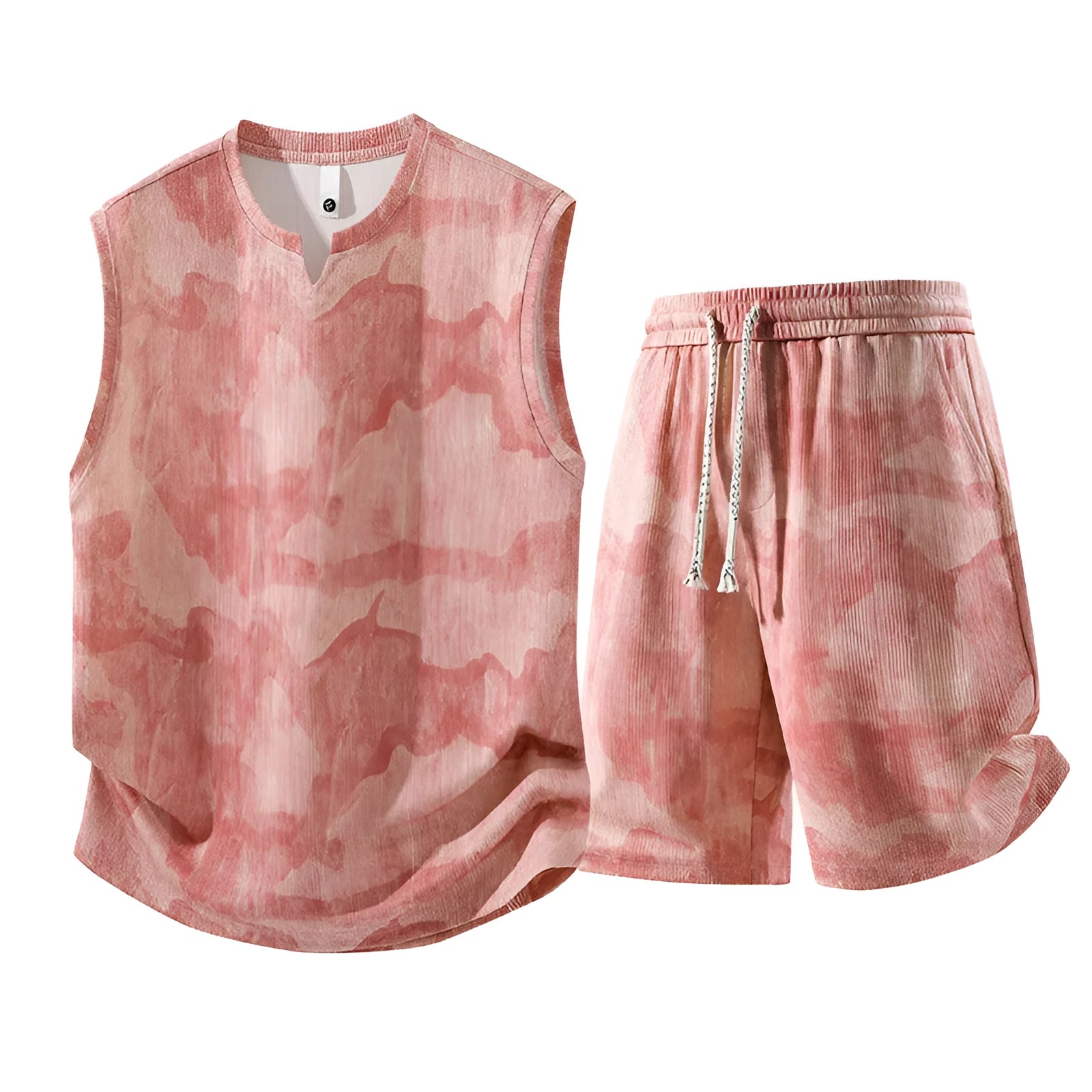 Sleeveless vest and shorts two-piece casual suit in quick-drying fabric for larger sizes