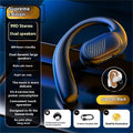 LX-09 Supreme Black ear-mounted Bluetooth headset with dual speakers and smart touch controls