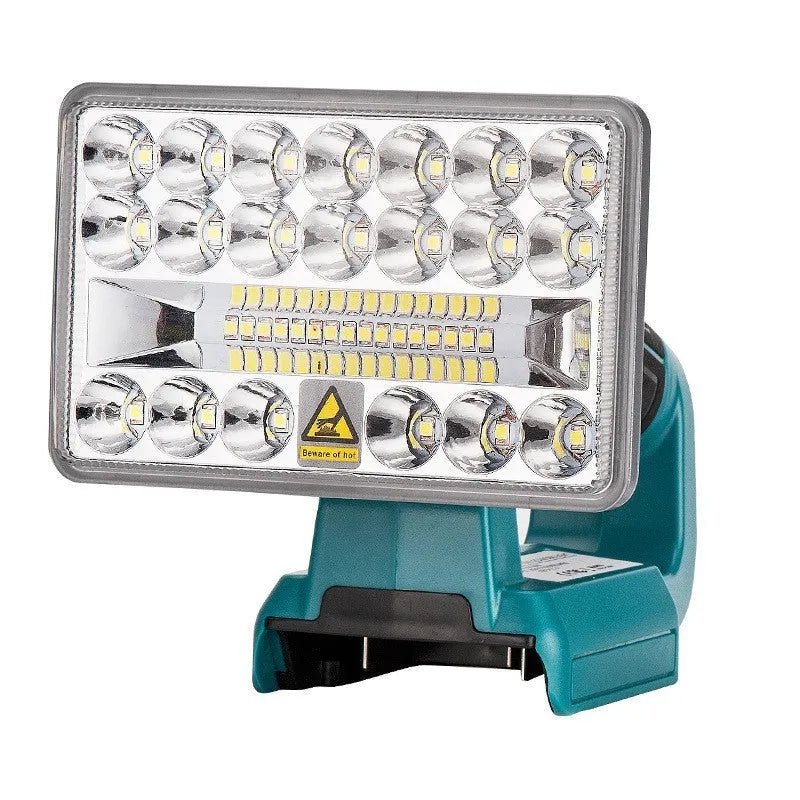 5-inch lithium battery outdoor LED lamp measuring 220 by 188 by 135 millimetres, shown in horizontal orientation