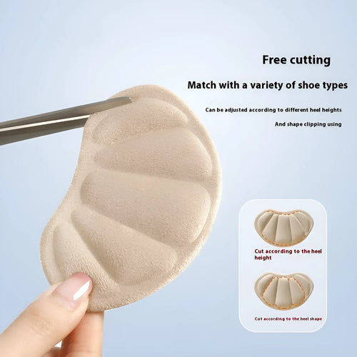 Three pairs of camel-coloured anti-slip heel cushion pads measuring 9.3x6cm