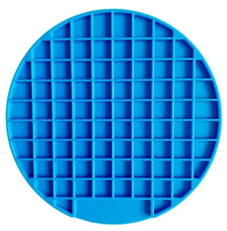 Pet Supplies Silicone Suction Cup Licking Mat for Dogs Slow Food Feeding Lick Pad with Suction Base for Mess-Free Use Square Lattice Design in Blue or Orange 16cm or 21cm Size Options