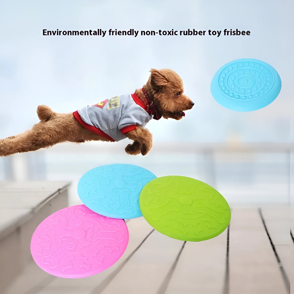 Plastic dog Frisbee flying disc for fetch in green colour, large size option