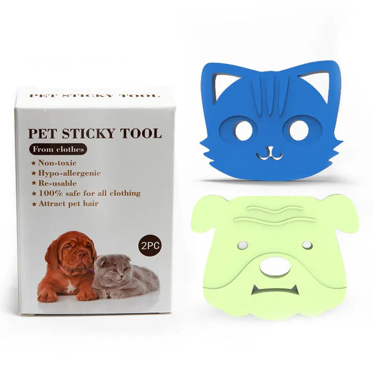 Two-piece dry-cleaning roller sticking device for pet clothes with random colour and pattern in PP bag