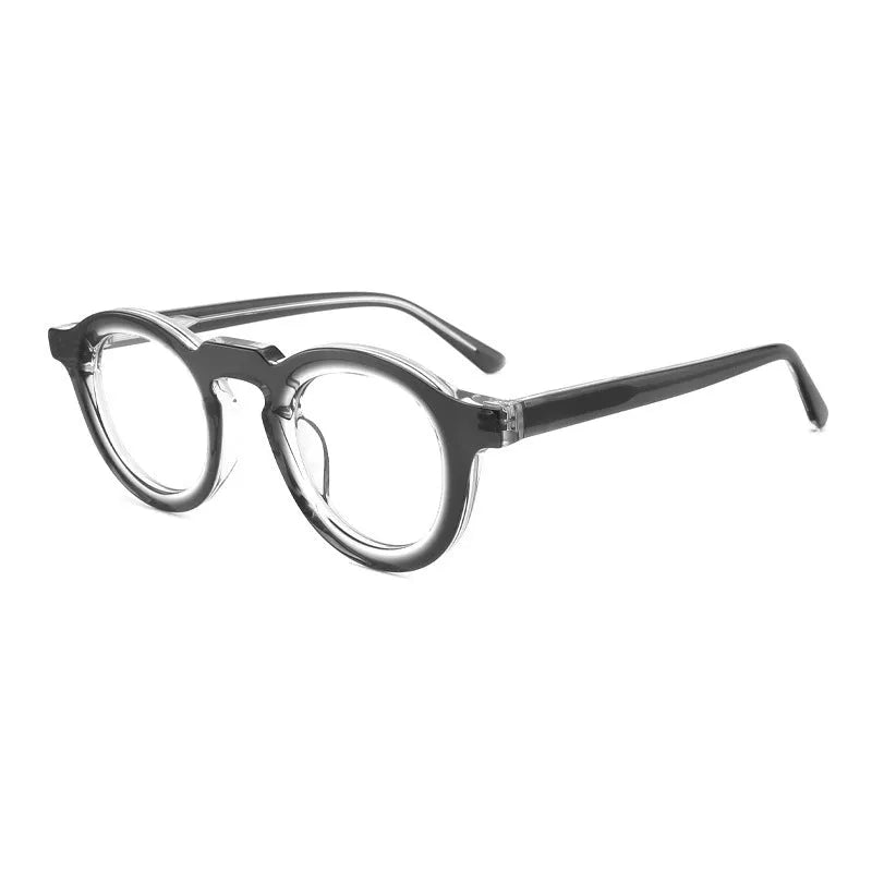 Hip-hop fashion glasses with plate frame, full rim box design, and sebum colour stitching in one of five colour options