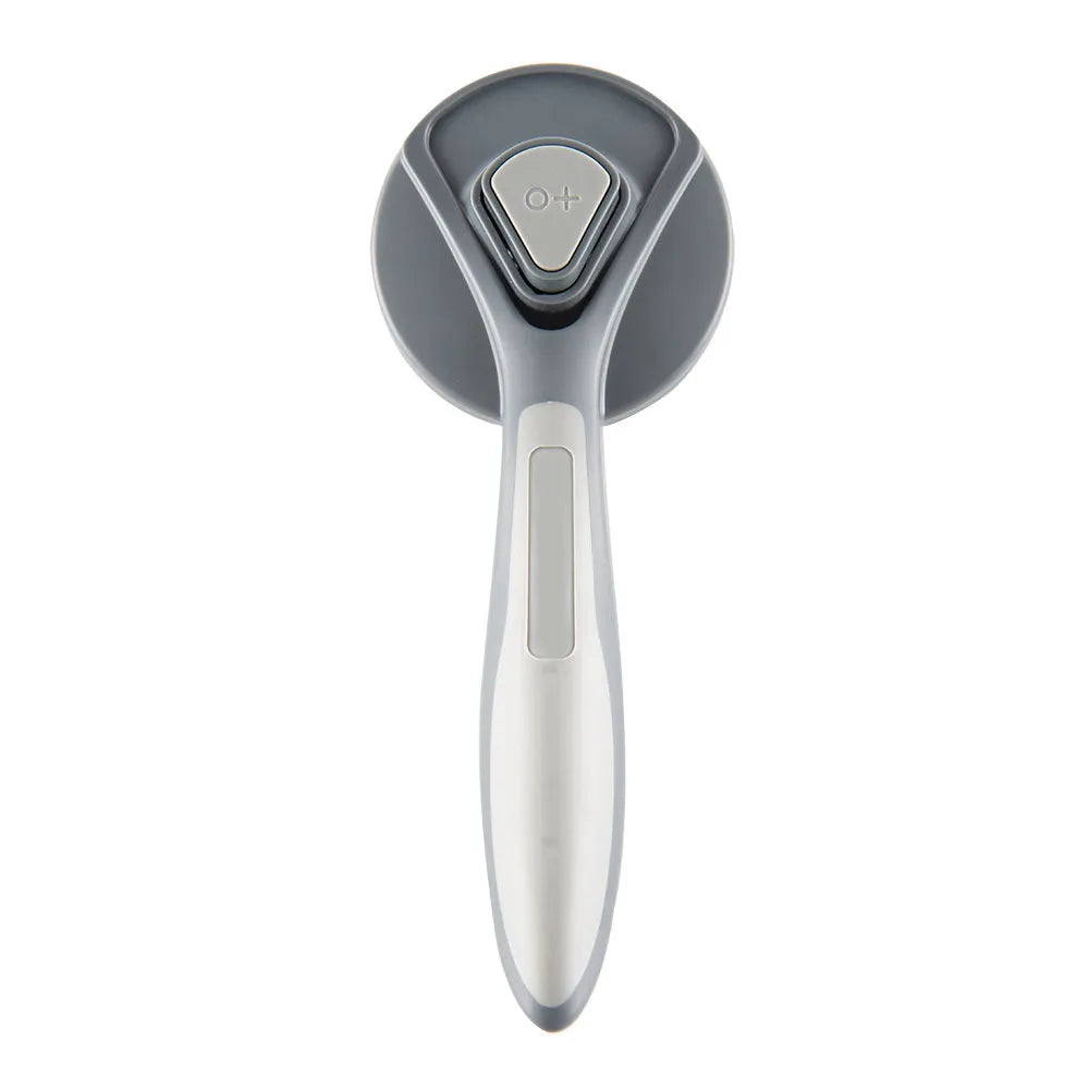Grey, green, or pink self-cleaning slicker brush for grooming cats, dogs, and rabbits.