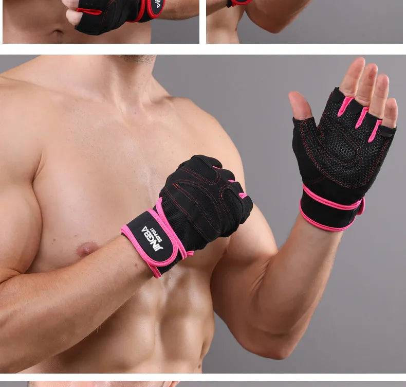 Men's half finger gloves in super-filament material for cycling outdoor mountaineering sports, black colour