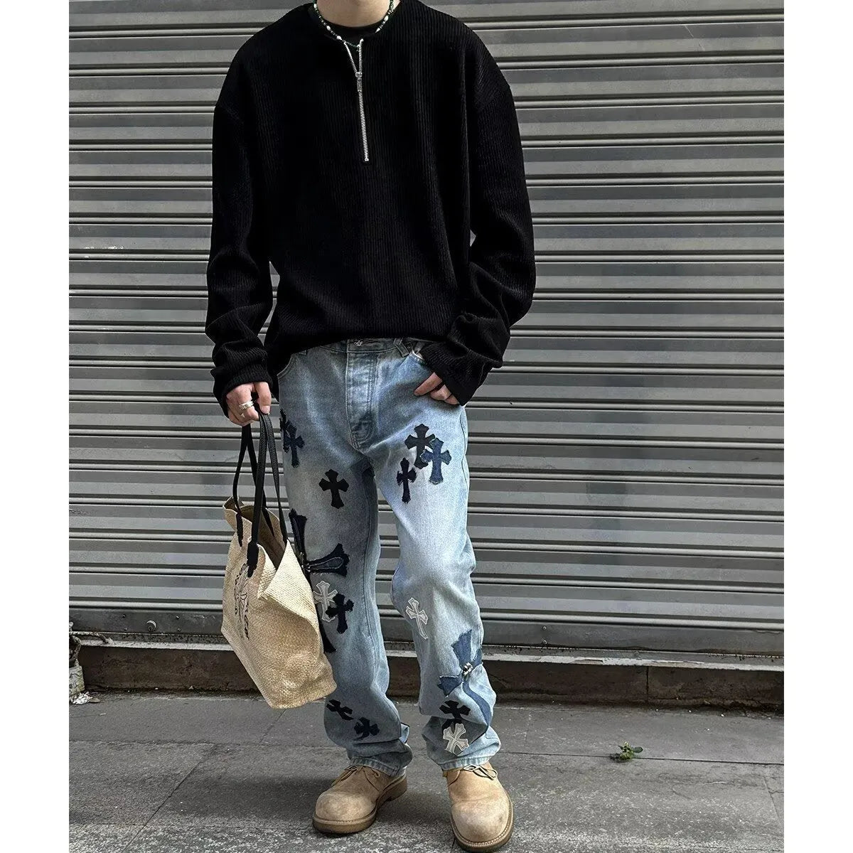 Solid colour loose fit pullover top with long sleeves in grey, black or apricot