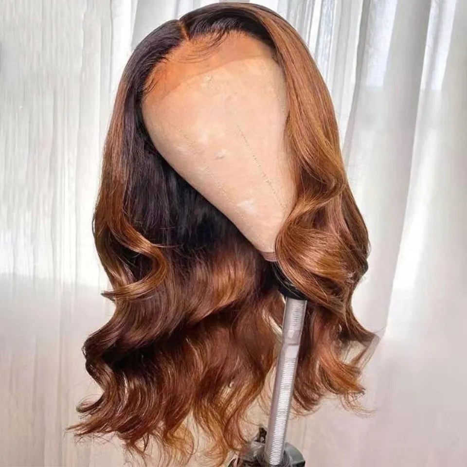 Real human hair lace front gradient wig in Ruili style showing natural hairline and length options