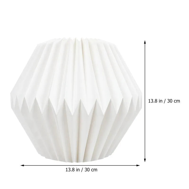 Origami creative paper lampshade in waist drum shape as a window display lantern pendant light cover