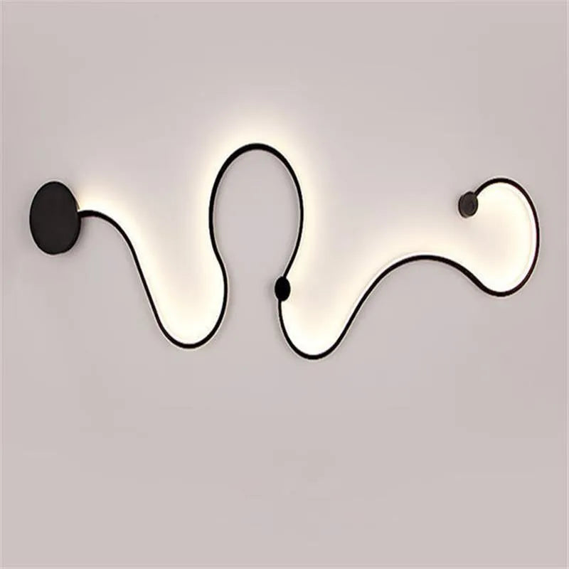 Modern LED wall lamp with aluminium shade in black finish, wall-mounted design for bedroom or corridor lighting