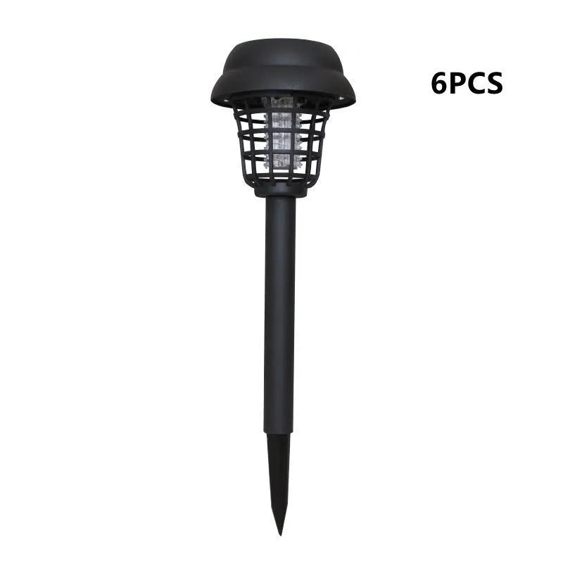 Solar mosquito killer lamp with white and purple LED lights for outdoor insect control