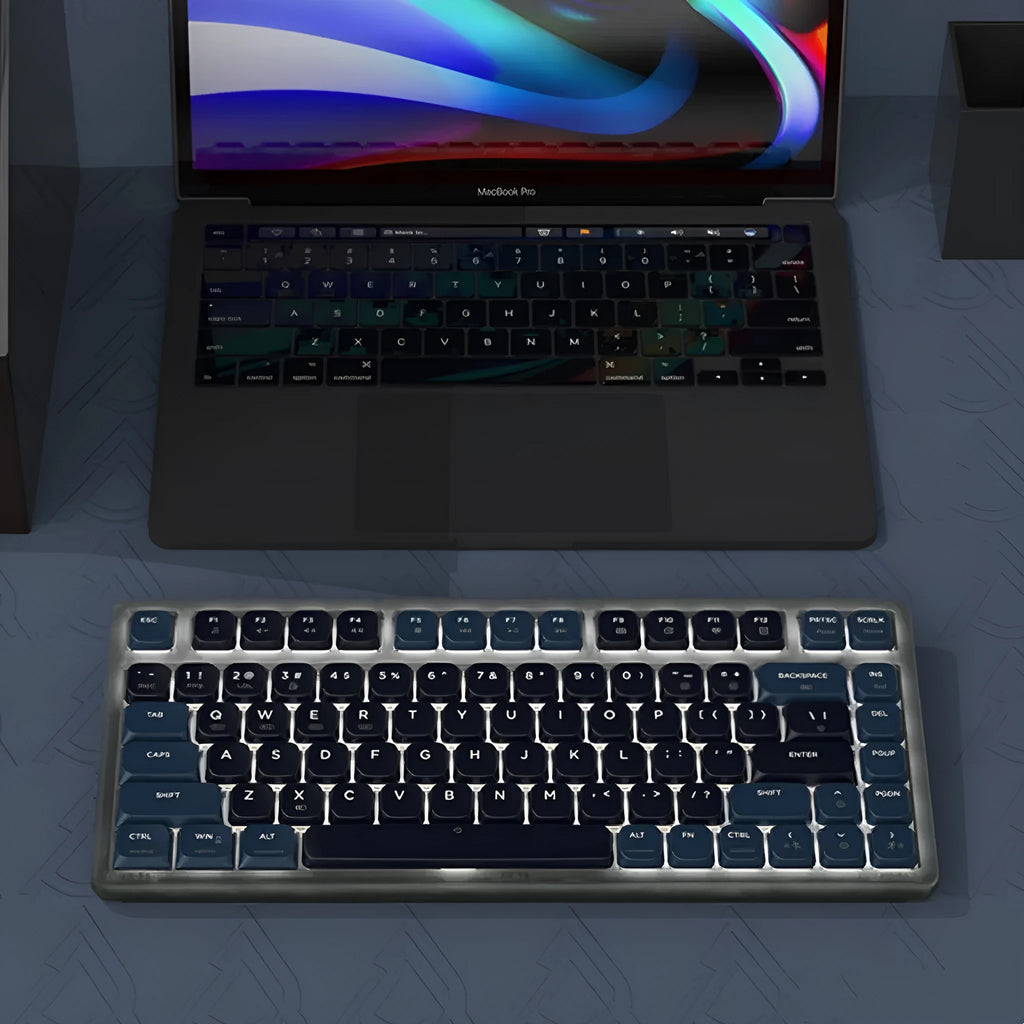 Ajazz AK832PRO mechanical keyboard in green or tea colour with compact 81-key layout