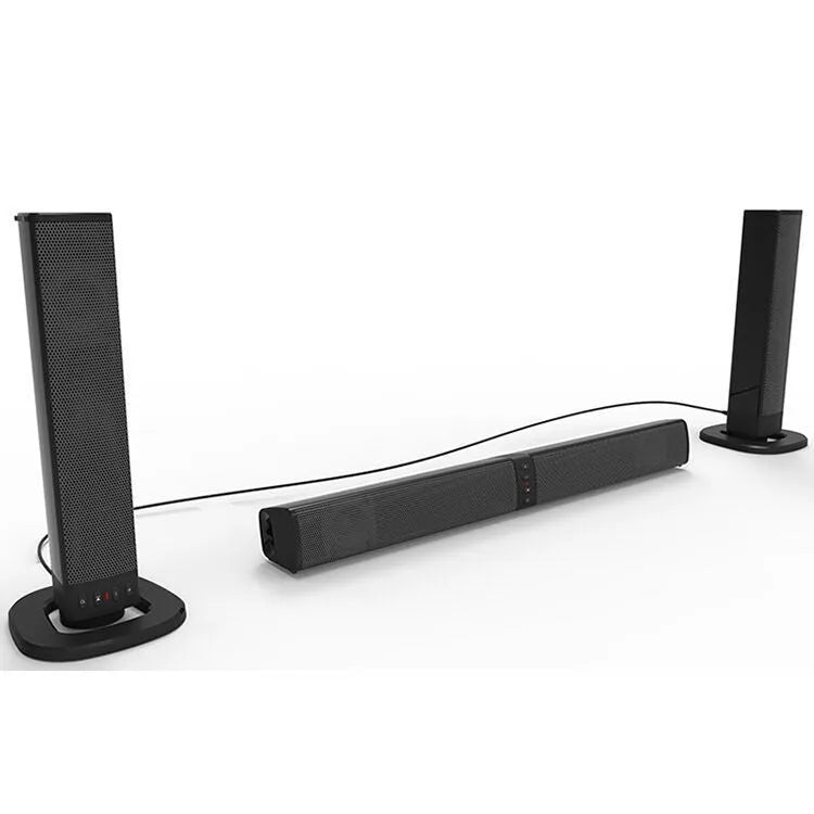 BS-36 black split wireless Bluetooth speaker pair for desktop stereo sound with USB power