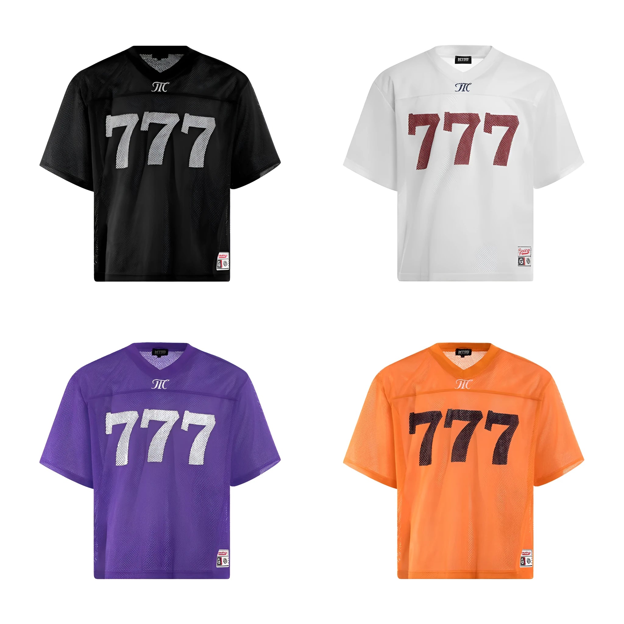Retro loose fit summer t-shirt in black, white, purple and orange colours