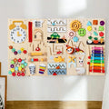 Wooden wall game busy board for cognitive exercise children aged 4-6 46x15.5x18 cm