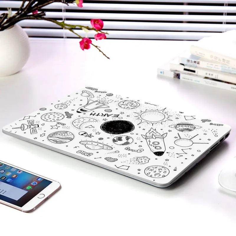 Cartoon space series hard plastic laptop case for Apple MacBook 13 inch with colourful design