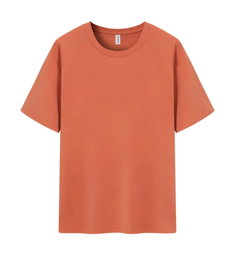 Men's pure cotton straight cut short sleeve t-shirt in solid colour
