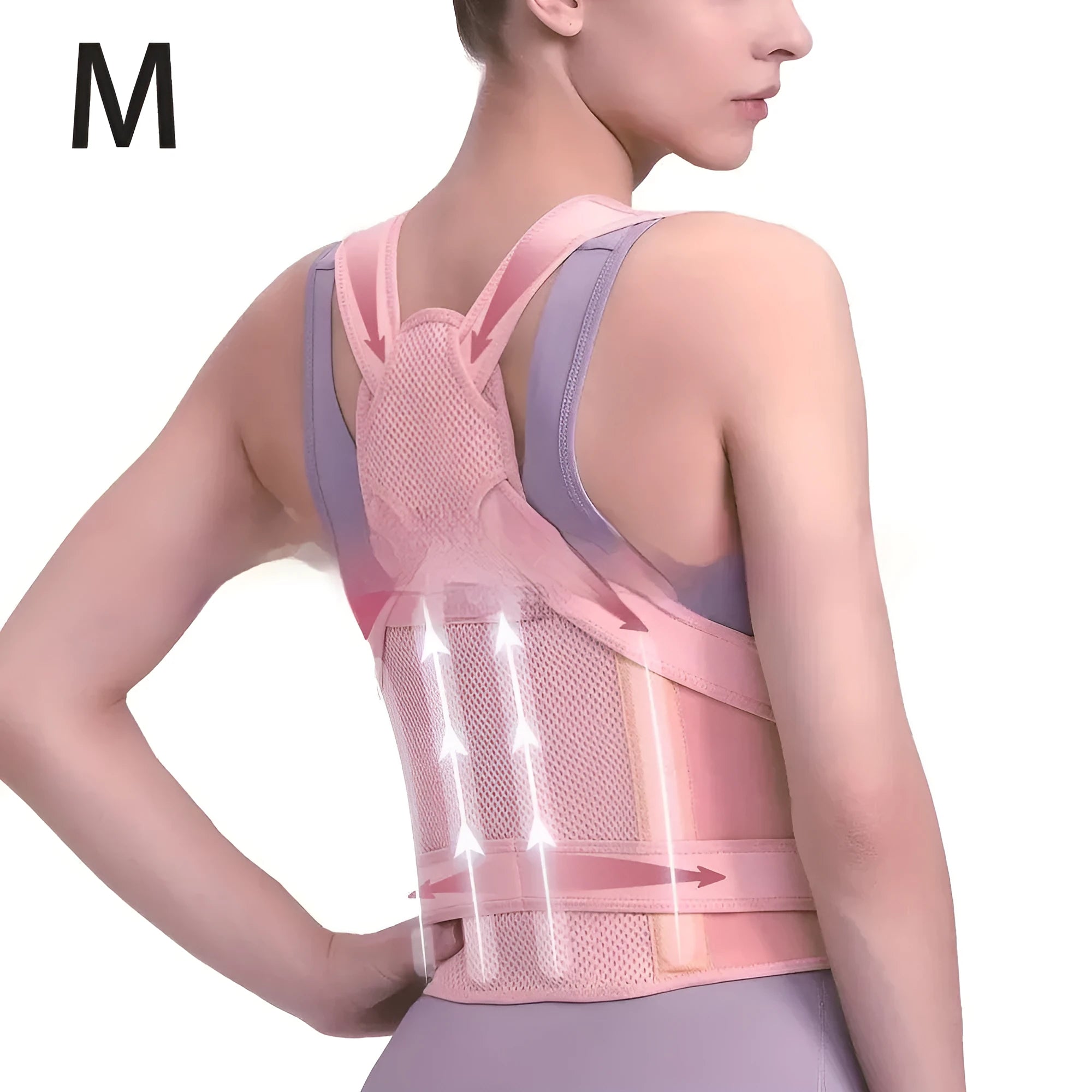 Back ring waist posture correction fixing band in spandex fabric black colour