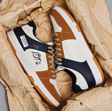 Casual lace-up sneakers in simple plain design available in rainbow white blue or white rice colours