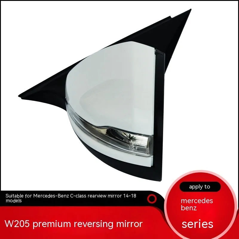 Mercedes-Benz W205 C-Class rearview mirror replacement assembly with ABS plastic shell