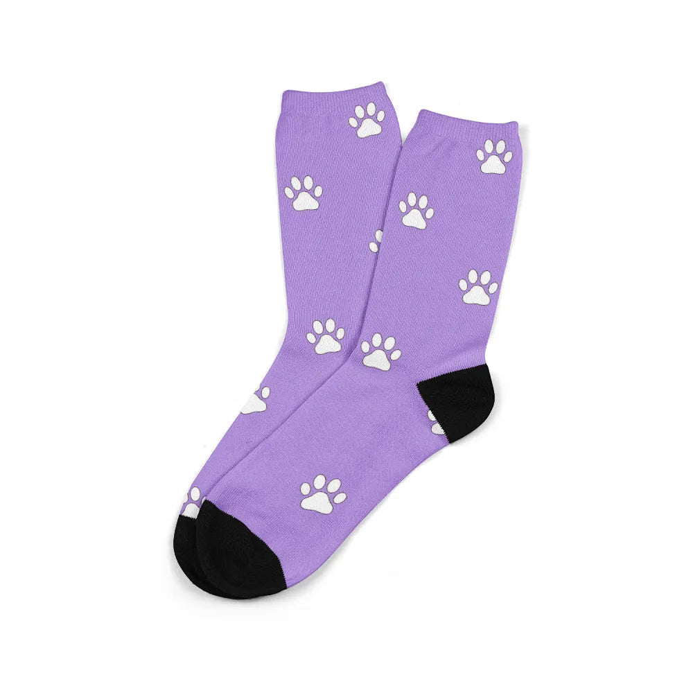 Personalised mid-calf tube socks with custom graphic printing in multiple colours