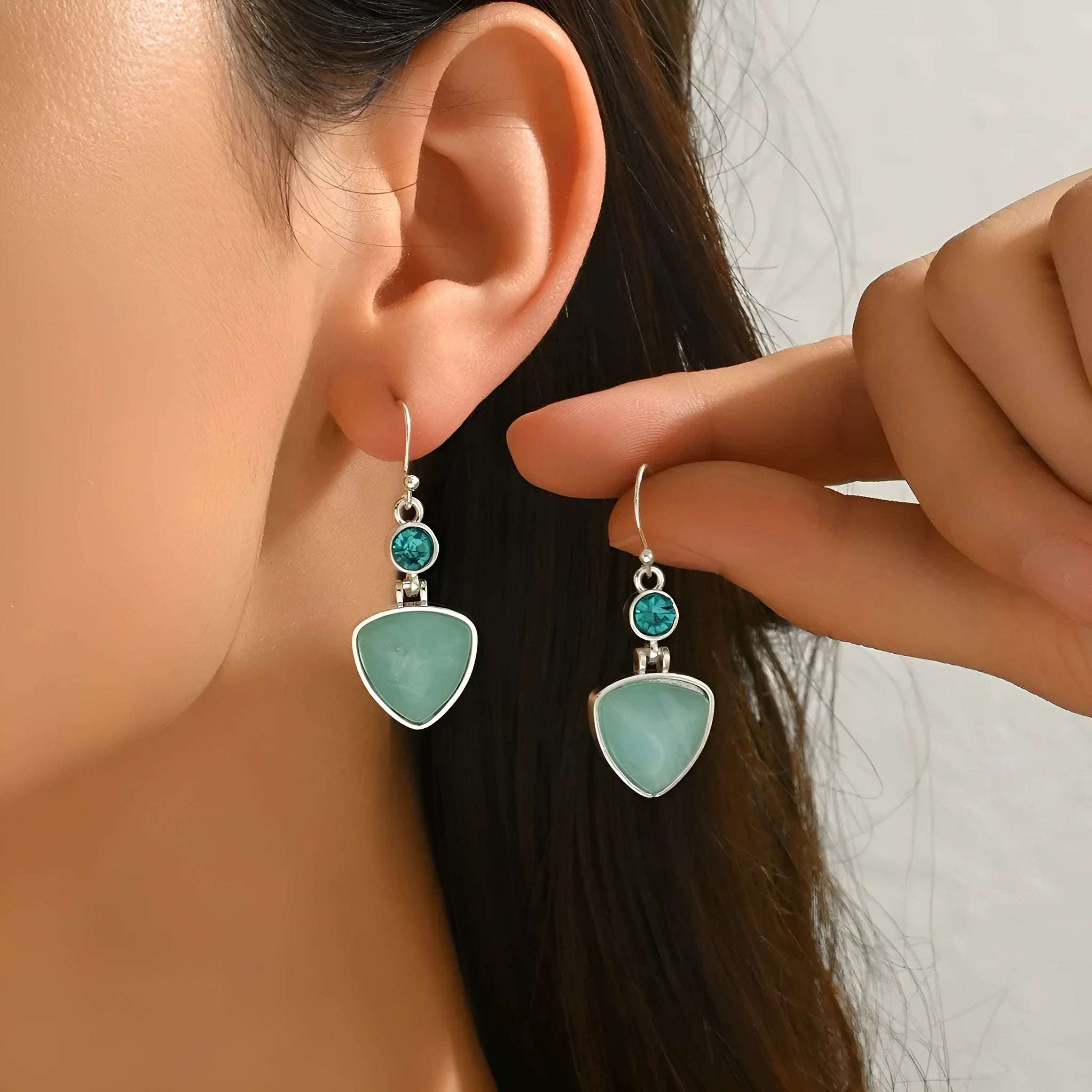 Silver plated retro fashion creative female earrings with snake motif on alloy