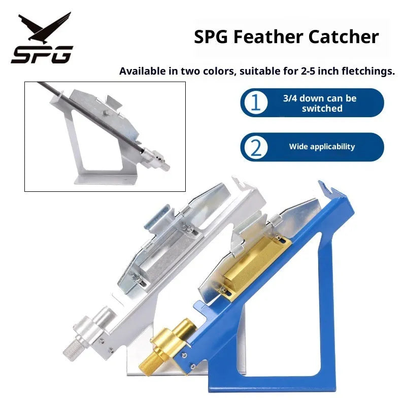 SPG Metal Stick Arrow Bonder stainless steel fletching jig in silver with arrow shaft