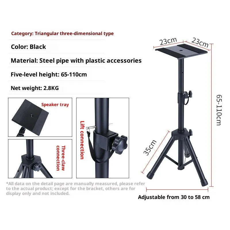 Triangular three-dimensional speaker floor stand for KTV and home listening bookshelf boxes