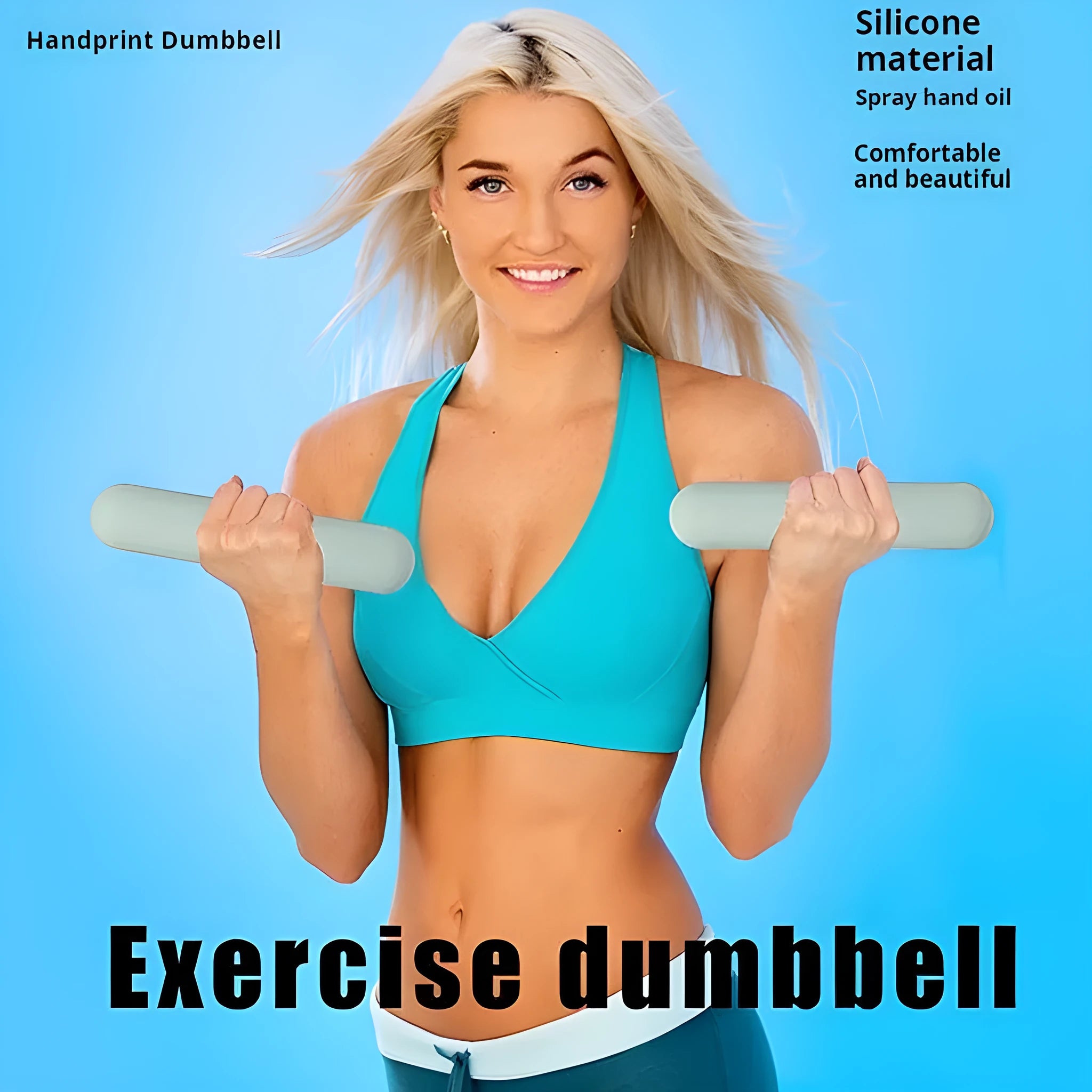 Silicone-edged hand-drawn dumbbell stick for non-slip fitness training in various colours