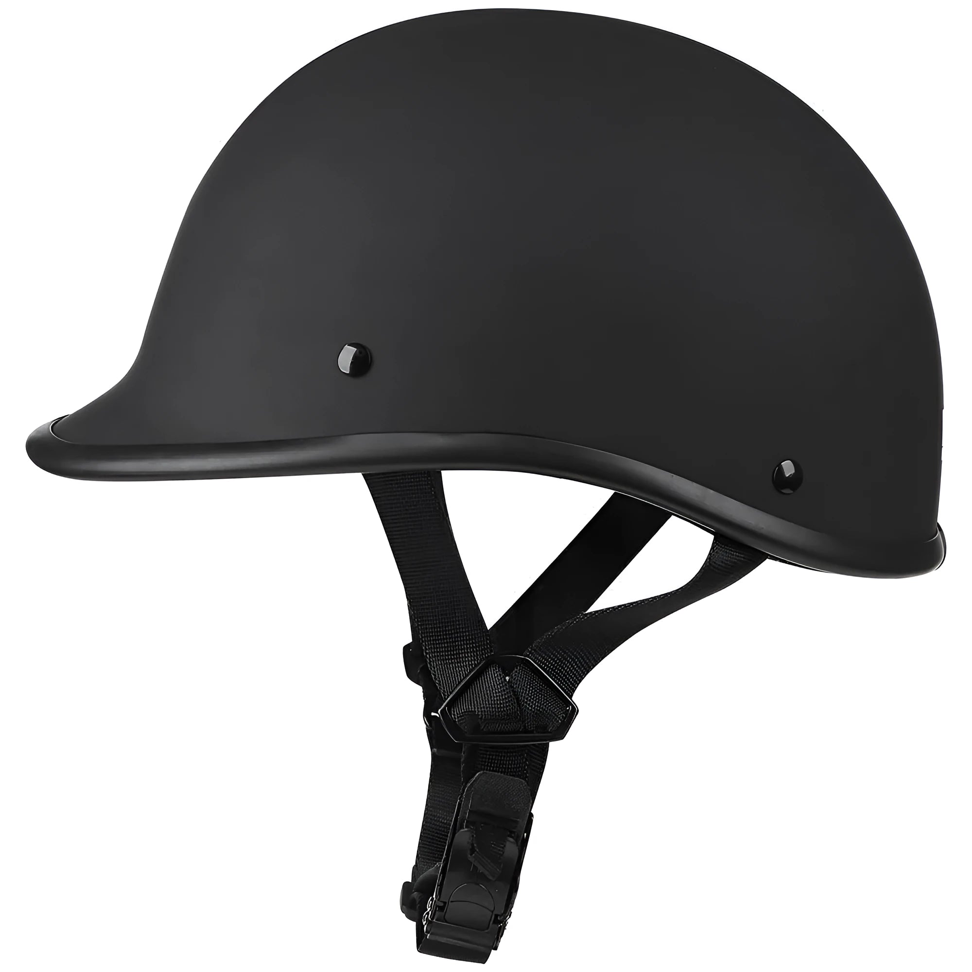 Retro-style helmet with hand-curved ABS shell shown in matte black, bright black, white, cement grey and carbon fibre finishes.