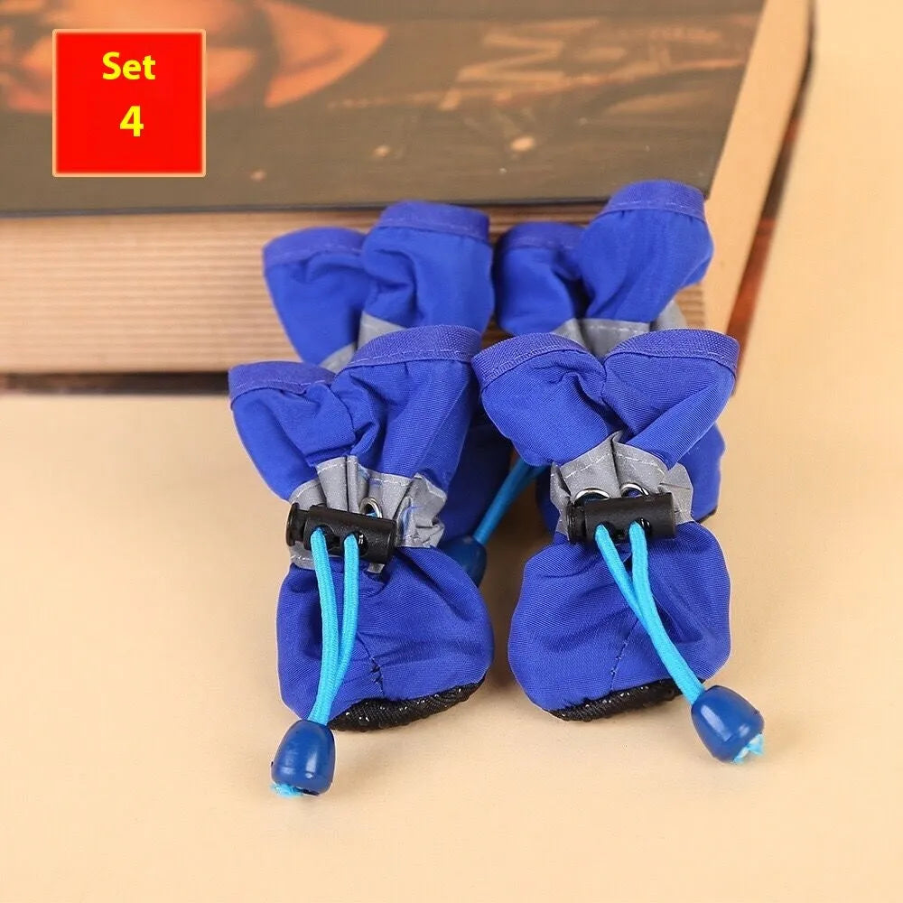 Breathable cloth dog shoes with soft soles available in multiple colours and seven size options