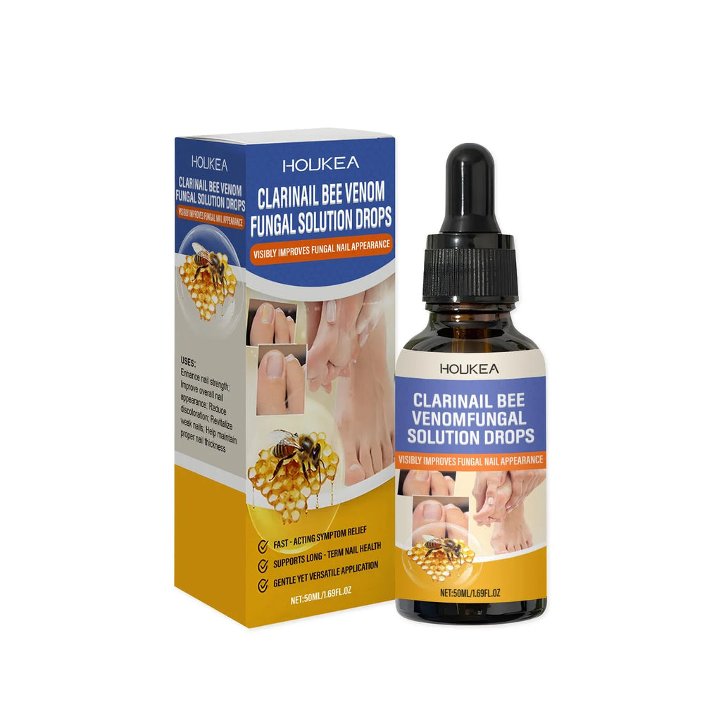50ml nail care solution bottle with bee venom and peppermint oil active ingredients