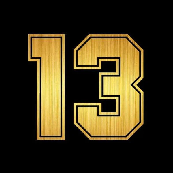 Funny number 13 automobile sticker in black, 15 cm, PET material for car rear window