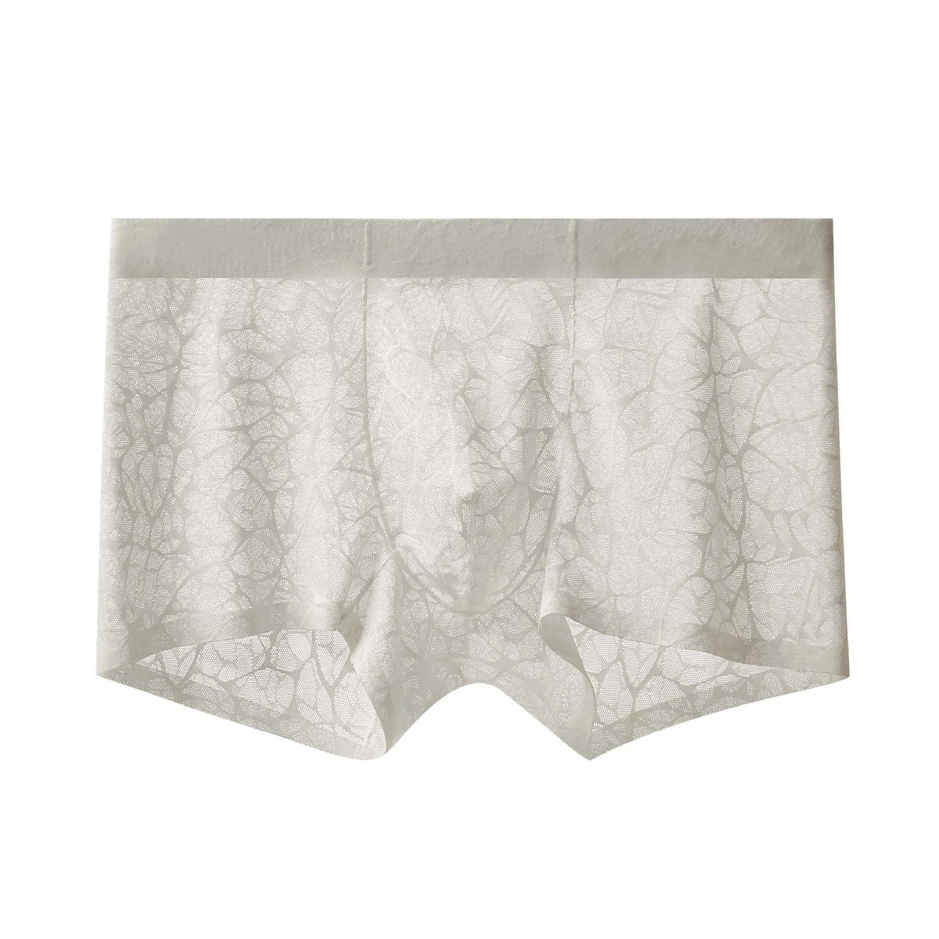 Men's thin lace leopard jacquard underwear in middle waist design showing five colour options