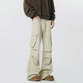 Men's straight-leg trousers in retro style with high waist and button fly