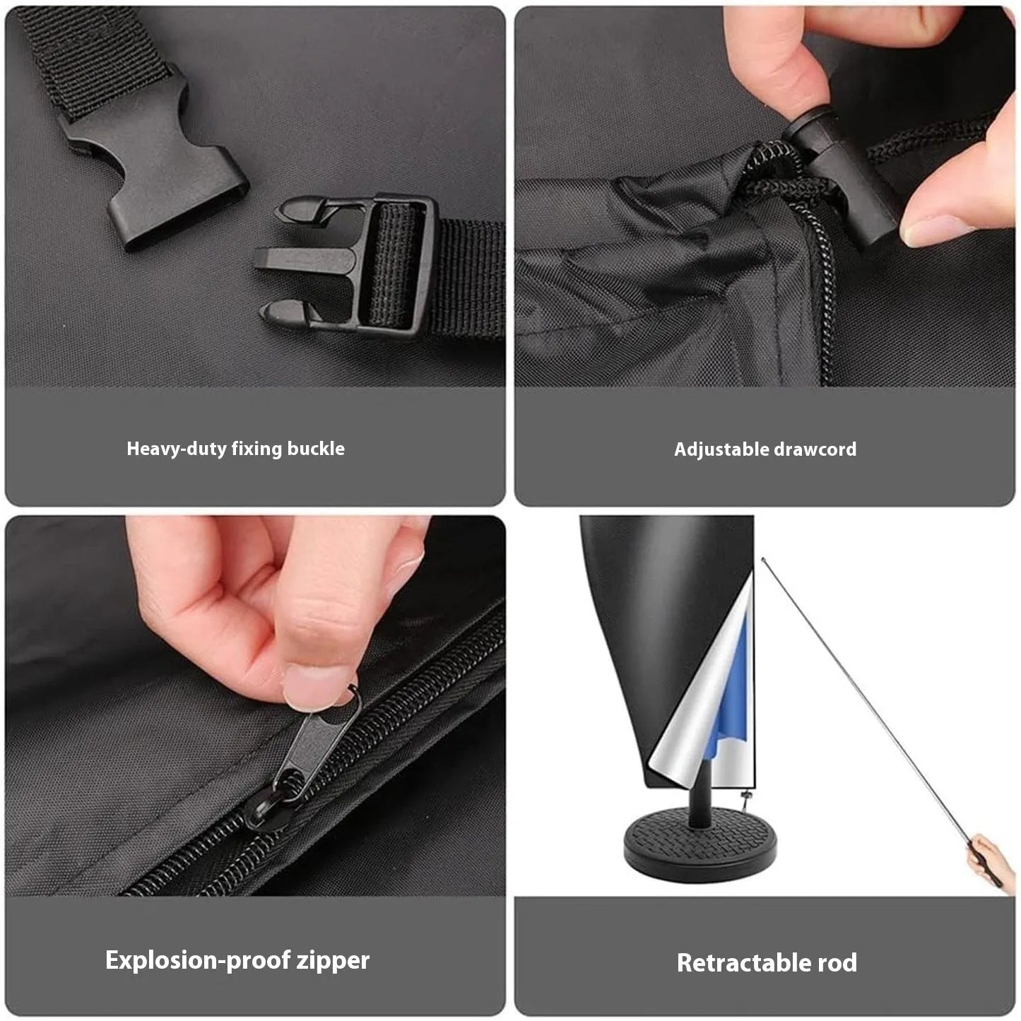 Waterproof Oxford cloth umbrella cover for outdoor offset banana umbrellas in black or grey colour