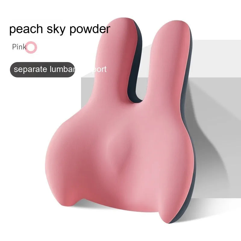 Car seat cushion and lumbar support pad set in a choice of five colours on a car seat.