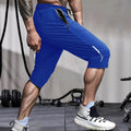 Men's ice silk cropped sports casual pants in nylon fabric with straight-leg design