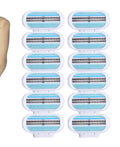 Women's three-layer manual shaving blade pack, 12 pieces, total 14.5 grams