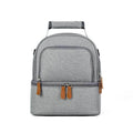 Grey women's thermal insulation backpack with adjustable curved shoulder straps